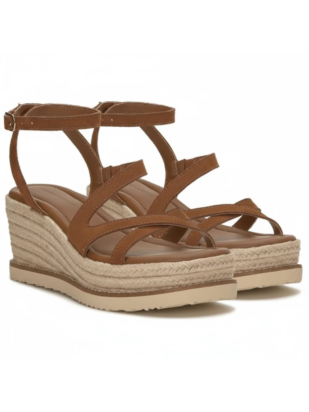 Lucky Brand Carolina LEATHER Jute Espadrille Braided Sandals 9.5 M Pinto Brown